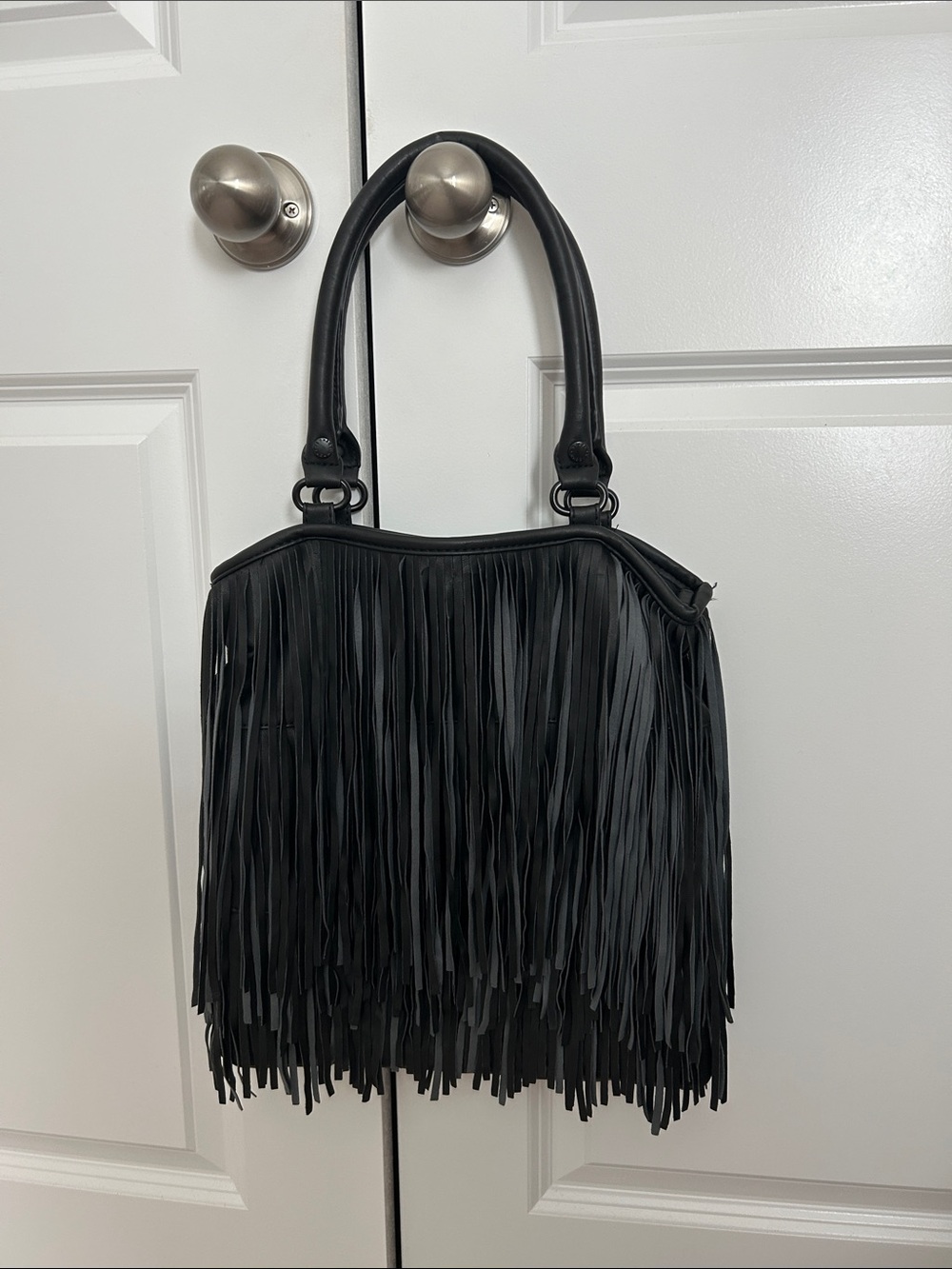 Steve Madden Black Fringe Shoulder Bag